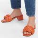 Nine West Shoes | Brand New Nine West Braided Strap Design Detail Chunky Heeled Mule | Color: Orange | Size: 61/2m