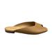 Madewell Shoes | Madewell Slides 10 The Erica Peep-Toe Mule Tan Flat Leather Cloudlift Comfort | Color: Tan | Size: 10