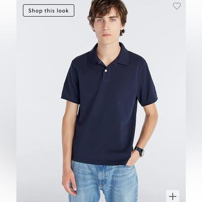 J. Crew Shirts | J. Crew Navy Blue Short Sleeve Bowery Egyptian Cotton Polo Shirt Size L | Color: Blue | Size: L