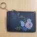 Coach Accessories | Coach Mini Wallet Change Pouch Keychain - Black With Flowers | Color: Black | Size: Os