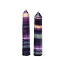 EDMER Natural Fluorite Crystal Colorful Striped Crystal Point Wand Crystal Obelisk Wand Reiki Stone crystal stone (Color : Fluorite Crystal, Size : 40-50)