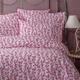 LERUUM Pink Duvet Set Double Cotton Bedding Fuchsia Pink Leaf Botanical Pattern Quilt Cover Bed Set For Girls Children (Double Duvet Cover Set)