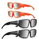 ZOUYUMOO 4 Pack Plastic SoIar Eclipse Glasses, ISO 12312-2 and CE Certified, 2024 Approved Safe Shades for Direct Sun Viewing（Adult Black & Child Orange, Sky, One Size