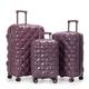 kensie Women's Alluring 3 Piece Luggage Set, Wistful Mauve, Alluring 3 Piece Luggage Set