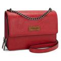 Wrangler Flap Crossbody Purse for Women Shoulder Bag Vintage Wallets with Chain Strap, Red, Small