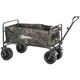 Outsunny Folding Garden Trolley Cart, Outdoor Collapsible Wagon with Telescopic Handle, Carry Bag and All-Terrain Big Wheels, for Beach, Camping, Festival, 100KG Capacity, Camouflage