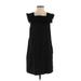 Madewell Casual Dress - Shift Square Short sleeves: Black Solid Dresses - Women's Size 4