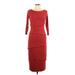 Bailey 44 Casual Dress - Midi: Red Stripes Dresses - Women's Size Large