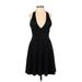 ASOS Casual Dress - A-Line V Neck Sleeveless: Black Print Dresses - Women's Size 2