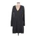 The North Face Casual Dress - Sweater Dress V Neck Long sleeves: Gray Dresses - Women's Size Medium