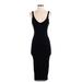 Zara Casual Dress - Midi Plunge Sleeveless: Black Print Dresses - Women's Size Small
