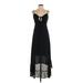 Wild Fable Casual Dress - Midi Plunge Sleeveless: Black Solid Dresses - Women's Size Small