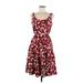 Lands' End Casual Dress - A-Line Scoop Neck Sleeveless: Red Dresses - Women's Size 8 Petite