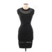 Torn by Ronny Kobo Casual Dress - Bodycon Crew Neck Short sleeves: Black Solid Dresses - Women's Size Medium