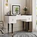 Vanity Table Set with Flip-top Mirror LED Light, Dressing Makeup Dresser Desk with Customizable Storage & 2 Drawer for Bedroom