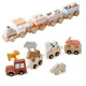 Train en bois pour enfants jouets de ferme blocs de construction Montessori équilibre nuits