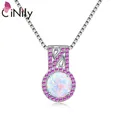CiNily – pendentif en opale de Zircon violet pour femmes plaqué argent à la mode cadeau à la