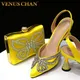 Venus Chan-Chaussures à Nministériels d Papillon Jaune pour Femme Chaussures Parker Pointues Talon