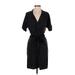 Ann Taylor LOFT Casual Dress - Shirtdress: Black Dresses - Women's Size 4