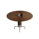 Orren Ellis Nordic Simple Round Dining Table(Excluding Chairs) Wood/Metal in Brown/Gray | 29.5 H x 47.2 W x 47.2 D in | Wayfair