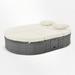 Ebern Designs Laquisa 55.32" Wide Outdoor Oval Patio Daybed w/ Cushions Wicker/Rattan in Gray | 34.32 H x 55.32 W x 78.73 D in | Wayfair