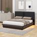 Ebern Designs Jill Upholstered Platform Bed w/ Sensor Light & Ergonomic Design Backrests Upholstered in Black | 41.6 H x 68 W x 84.8 D in | Wayfair