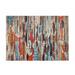 Blue/Orange 1.37 x 1.37 x 0.3 in Area Rug - Bungalow Rose Rectangle Sikata Area Rug Polyester | 1.37 H x 1.37 W x 0.3 D in | Wayfair