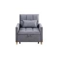 Sofa Chair - Sleeper Chair - Latitude Run® Convertible Sleeper Sofa Chair Bed, Adjustable Chair w/ Pillow, Multi-Functional Sleeper Chair w/ Soft Velvet Fabric Fabric | Wayfair