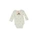 Carter's Long Sleeve Onesie: Gray Floral Motif Bottoms - Size 3 Month