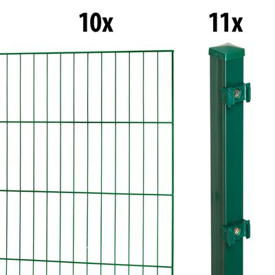 Einstabmattenzaun GARDEN 'N' MORE "Standard", grün, H:75cm L:20cm, Stahl, Kunststoff, Zaunelemente, 10 Elemente für 20 m, LxH: 200 x 75 cm, mit 11 Pfosten Image
