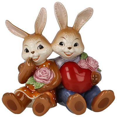 Osterhase GOEBEL "Figur Hasen - Mein Valentins-Schatz", bunt, B:12cm H:12cm T:8cm, Steingut, Dekofiguren, Osterfigur, Dekofigur, Ostern, Osterdekoration Image