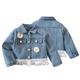 AJZIOJIRO Toddler Girls Fall Denim Jacket Coats for Kids Fringe Hem Versatile Jeans Jacket 12 Months-6 Years Girls Long Sleeve Cowboy Outwear Coats