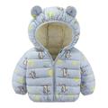 Cathalem Big Kid Coat Toddler Coats Girls Lined down Jacket Spring Winter Cute Coat Hooded Padded Jacket Outwear Winter Jackets for (Blue 4-5 Years)