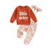 wybzd Adorable Baby Sister Matching Outfits Set with Sweatshirt Floral Pants and Headband