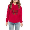 Baby Deals!Christmas Clothes for Kids Big Girls 2023 Family Christmas Letter Winter Outfit Clothes Baby Funny Santa Sweatshirt Long Sleeve Girls Christmas Winter Clothes 2-7 Years