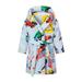 Baby Deals!Toddler Girl Clothes Clearance Hooded Robes for Toddlers Girls Boy Girl Winter Warm Plush Soft Cartoon Print Fleece Hooded Pajamas Sleepwear for Kids Baby Robes Newborn Baby Girl