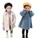 AJZIOJIRO Kids Toddler Autumn Winter Outerwear for Girls Lapel Double Breasted Wool Blend Pea Coat Outwear 1-9Y Baby Warm Winter Long Trench Coats Overcoat Jacket