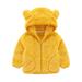 QUYUON Girls Coat Sale Long Sleeve Fleece Jacket Kids Baby Warm Girls Boys Flannel Winter Fleece Jackets Sweatshirt Hooded Yellow 2T-3T