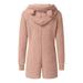 Outfmvch Long Sleeve Bodysuit Womens Jumpsuit Women S Solid Color Hooded Long Sleeved Plush Jumpsuit Jumpsuit Romper Pink L