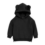QUYUON Baby Boys Outerwear Jackets & Coats Clearance Long Sleeve Pullover Sweatshirts Kids Hoodies Bear Ears Baby Boys Girls Hooded Children Pullover Outerwear Black 4T-5T