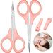 2 Pack Curved Craft Scissors Small Scissors Beauty Eyebrow Scissors Stainless Steel Trimming Scissors for Eyebrow Eyelash Extensions Facial Nose Hair