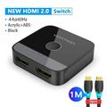 HDMI Switcher 2.0 4K Bi-Direction 2 in 1 out HDMI 2.0 Adapter for PS4/5 TV Box switch hdmi 1x2/2x1 HDMI Splitter 2.0 With 2PCS HDMI Cable HDMI Switcher