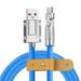 180 Rotatable Zinc Alloy Braided Micro USB Mobile Phone Data Cables 120W 6A Quick Charging Wire Cord for Android IPhone Samsung Blue 1.5m