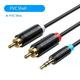 RCA Cable 3.5mm to 2RCA Splitter RCA Jack 3.5 Cable RCA Audio Cable for Smartphone Amplifier Home Theater AUX Cable RCA PVC Shell 8m