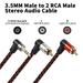 90 Degree Right Angle 1/8 Inch TRS To Dual RCA Cable 2RCA To 3.5mm Male-Male Stereo Y Splitter Adapter for Phone MP3 Speaker 3m