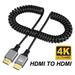 4K@60HZ 0.5-2.4M Compatible HDMI TO HDMI/MINI HDMI/ Micro HDMI/Coiled Extension Flexible Spiral Cable Male to Male Plug Cable HDMI TO HDMI 0.5-2.4M