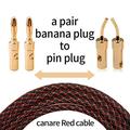 Canare L-4S8F speaker cable 1 Pair OFC audio cable HI-FI high-end amplifier speaker cable Banana plug cable a pair-banana to pin 8m