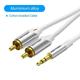 RCA Cable 3.5mm to 2RCA Splitter RCA Jack 3.5 Cable RCA Audio Cable for Smartphone Amplifier Home Theater AUX Cable RCA Silver Cotton Cable 10m