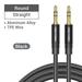 3.5mm Jack Audio Cable 3.5 Male to Male Cable Audio 90 Degree Right Angle AUX Cable for Car Headphone MP3/4 Aux Cord 5m BLACK BAK 50cm