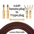 Canare L-4S8F speaker cable 1 Pair OFC audio cable HI-FI high-end amplifier speaker cable Banana plug cable a pair-banana to Y 1.5m